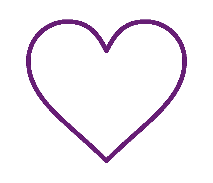 heart icon outlined in purple